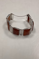 Armbånd i Sterling Sølv pyntet med rav