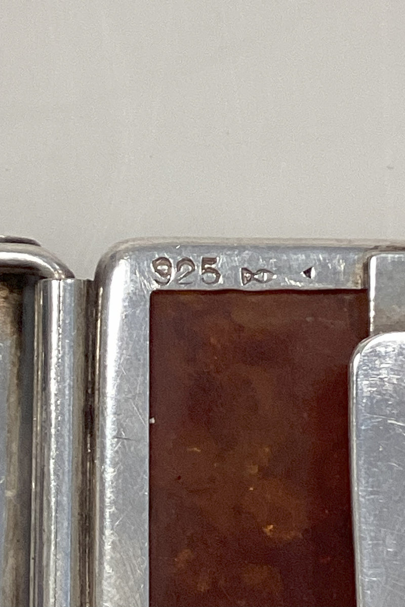 Armbånd i Sterling Sølv pyntet med rav