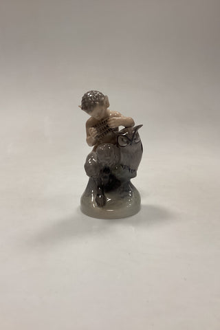 Royal Copenhagen Figur Faun med Ugle No. 2107