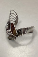 Jacob Hull Forsølvet åben Armbånd med 2 sten