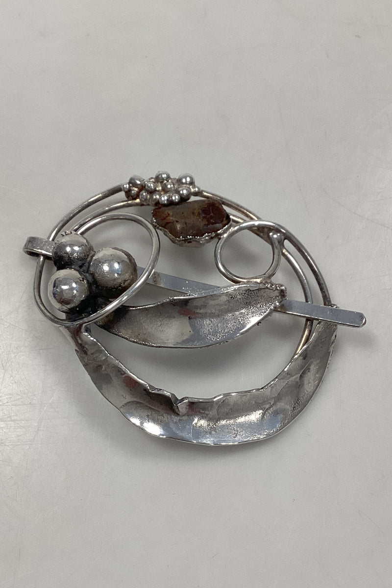 Ornamenteret Jacob Hull Hårsmykke i Forsølvet metal med sten