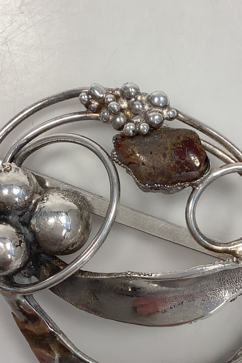 Ornamenteret Jacob Hull Hårsmykke i Forsølvet metal med sten