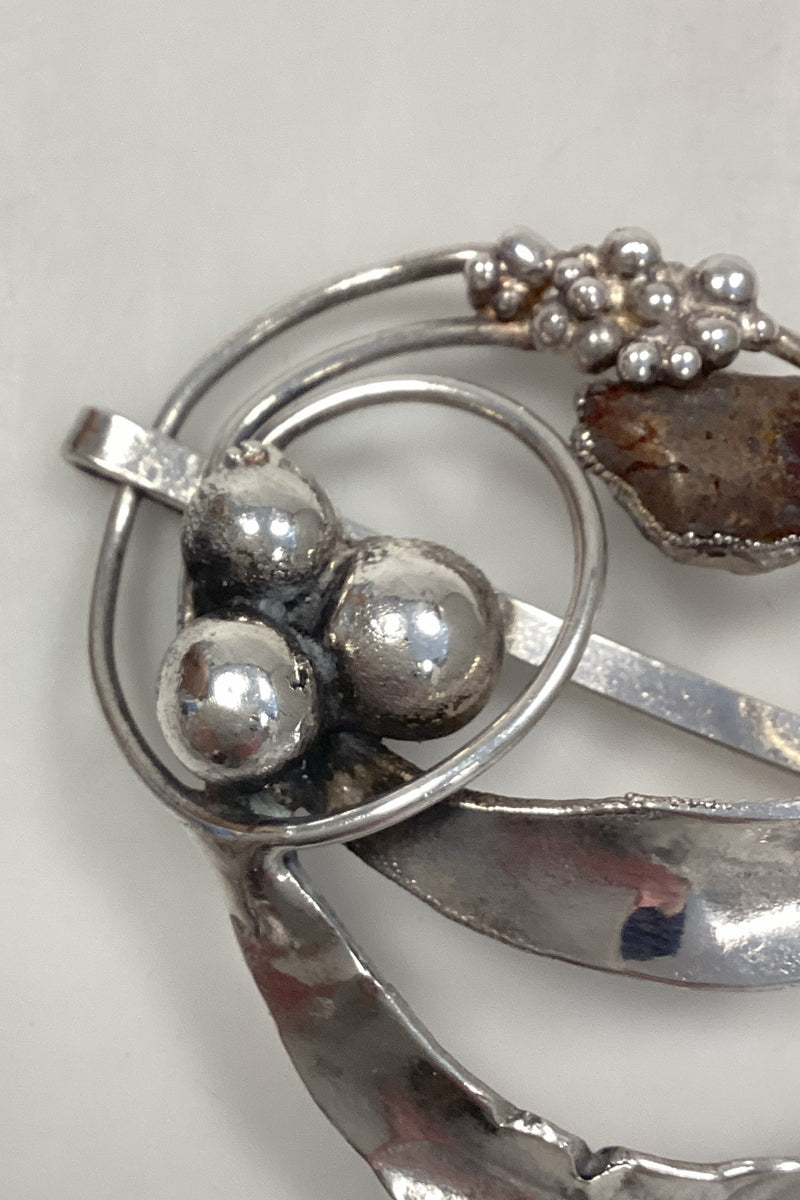 Ornamenteret Jacob Hull Hårsmykke i Forsølvet metal med sten