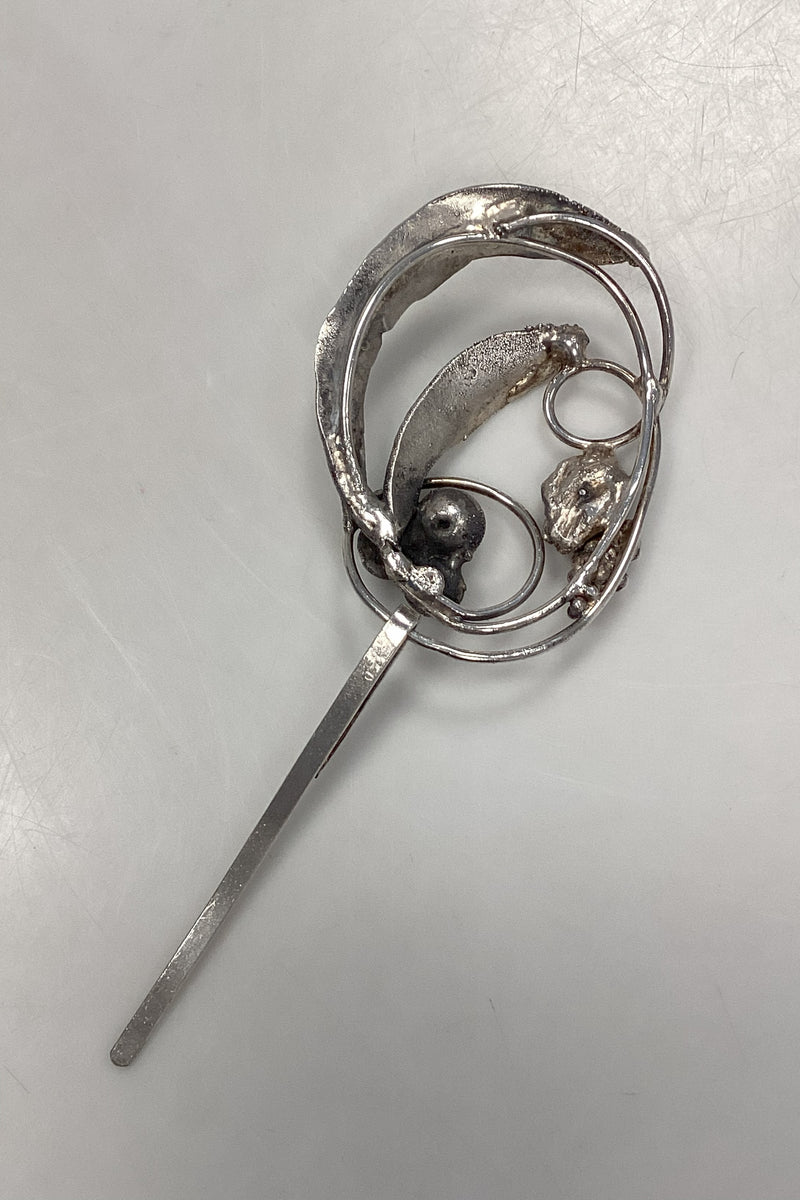 Ornamenteret Jacob Hull Hårsmykke i Forsølvet metal med sten