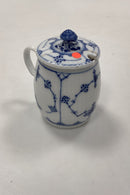 Royal Copenhagen Blue Fluted Plain Mustard jar with lid No. 137