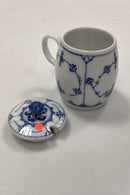 Royal Copenhagen Blue Fluted Plain Mustard jar with lid No. 137