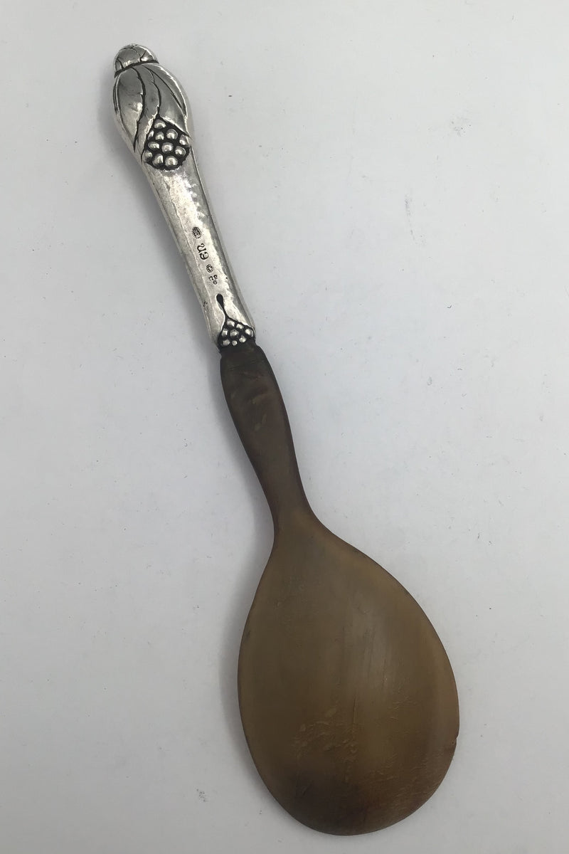 Evald Nielsen Silver No. 6 Serving spoon with horn