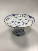Royal Copenhagen Blue Fluted Half Lace bowl on high foot No. 710