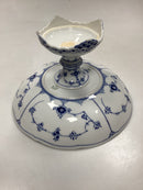 Royal Copenhagen Blue Fluted Half Lace bowl on high foot No. 710