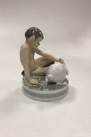 Royal Copenhagen Figur Faun med Kanin No. 439