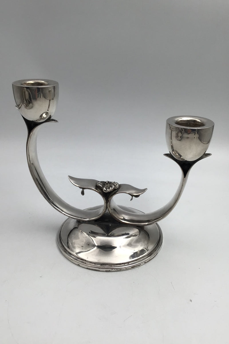 Danish? Silver Two-armed Candlestick