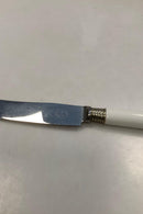 Sæt på 18 Royal Copenhagen Flora Danica Hvid Perlestel Spiseknive - Danam Antik