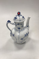 Kgl. Porcelæn Musselmalet Riflet Stor Kaffekande No. 48