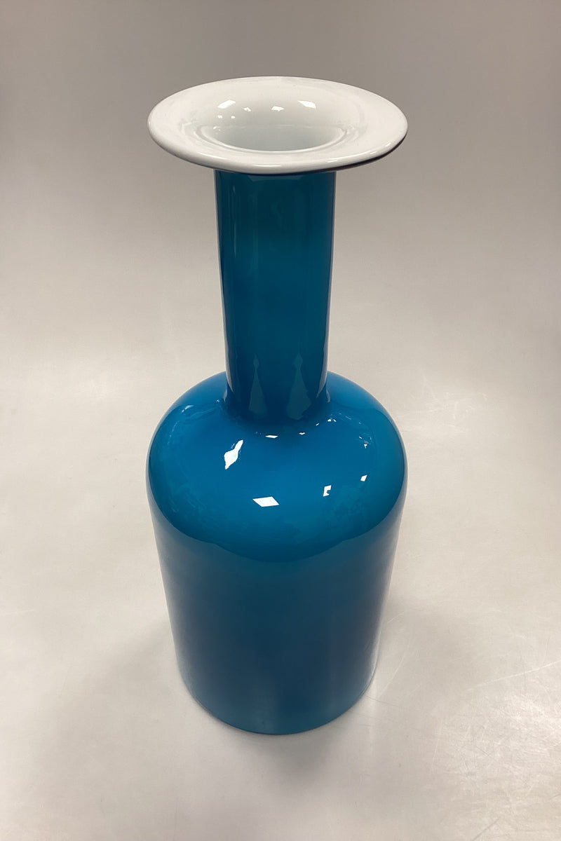 Holmegaard Kunstglas-Vase in Türkis von Otto Brauer