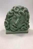 Royal Copenhagen Grøn Celadon Maske af Medusa No 2950, Hans Henrik Hansen 1927 - Danam Antik