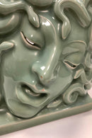 Royal Copenhagen Grøn Celadon Maske af Medusa No 2950, Hans Henrik Hansen 1927 - Danam Antik