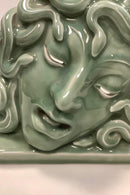 Unika Royal Copenhagen Grøn Celadon Maske af Medusa No 2950, Hans Henrik Hansen 1927 - Danam Antik