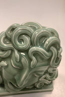 Unika Royal Copenhagen Grøn Celadon Maske af Medusa No 2950, Hans Henrik Hansen 1927 - Danam Antik