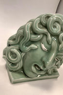 Unika Royal Copenhagen Grøn Celadon Maske af Medusa No 2950, Hans Henrik Hansen 1927 - Danam Antik