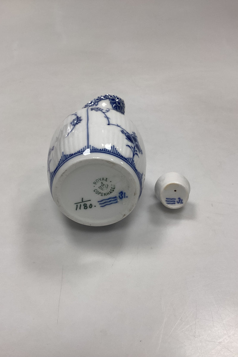 Royal Copenhagen Blue Fluted Full Lace Wine Vinegar Flask No. 1180