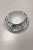 Royal Copenhagen Musselmalet Riflet Bouillon Kop med underkop No. 344