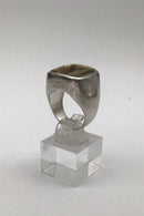 Hans Hansen Sterling Sølv Ring Forgyldt Top