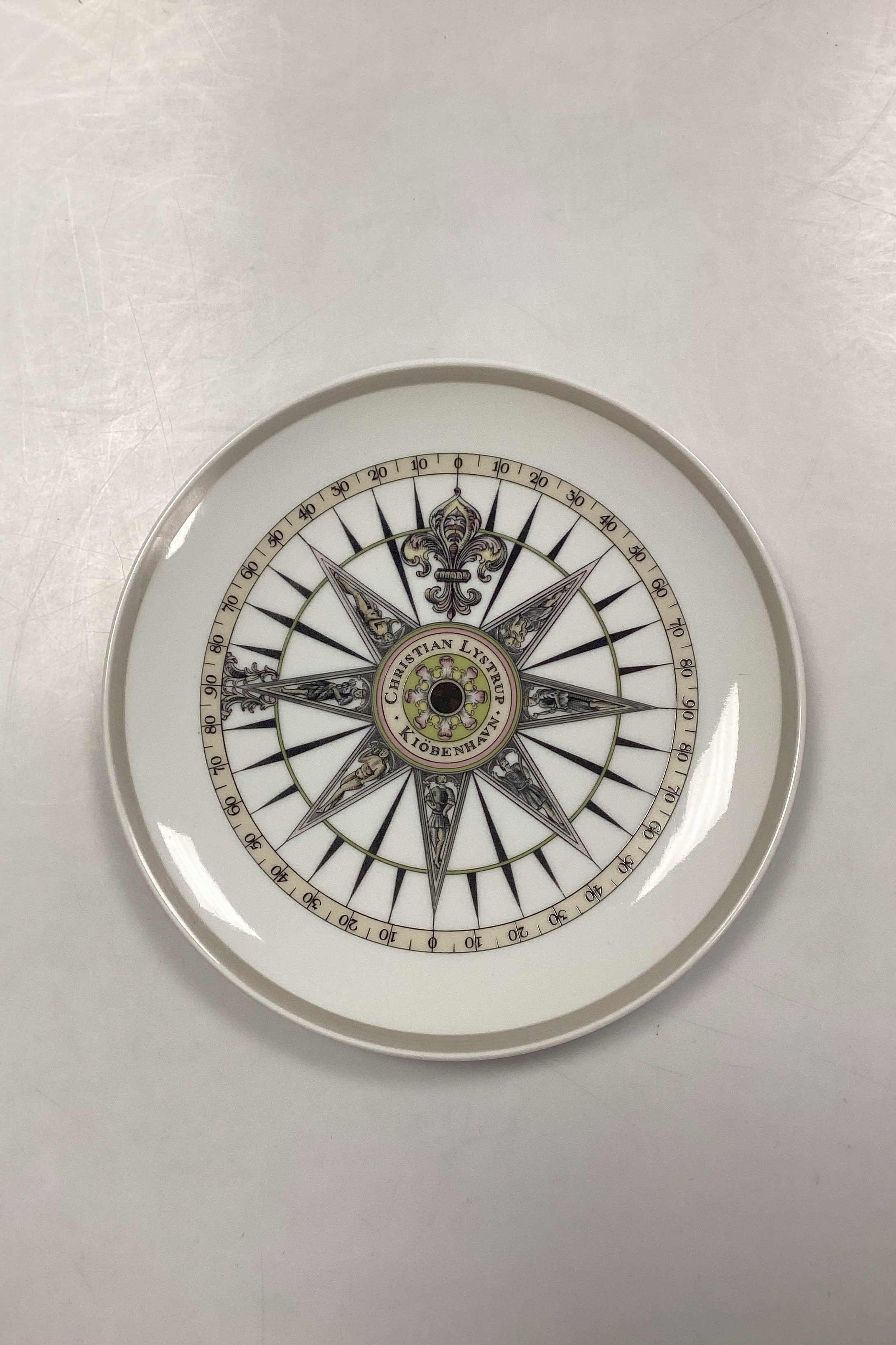Compass Rows Plate Royal Copenhagen Compass Plate from 1975