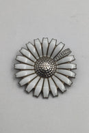Georg Jensen Sterling Sølv Marguerit Broche / Vedhæng Pavé Diamanter 0.21ct