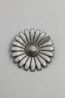 Georg Jensen Sterling Sølv Marguerit Broche / Vedhæng Pavé Diamanter 0.21ct