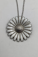 Georg Jensen Sterling Sølv Marguerit Broche / Vedhæng Pavé Diamanter 0.21ct