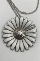 Georg Jensen Sterling Sølv Marguerit Broche / Vedhæng Pavé Diamanter 0.21ct