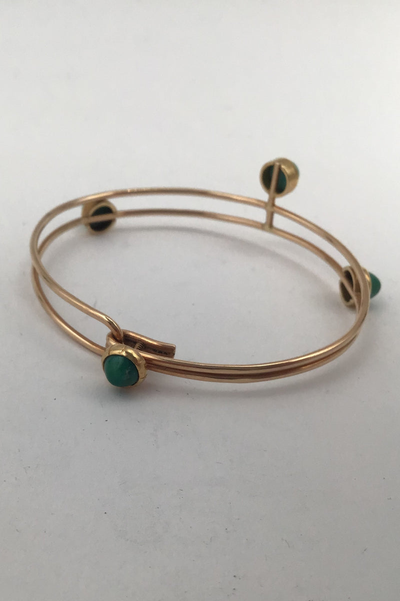 Bent Knudsen 14K Guld Armring (Turkis)