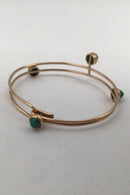 Bent Knudsen 14K Gold Bangle (Turquoise)