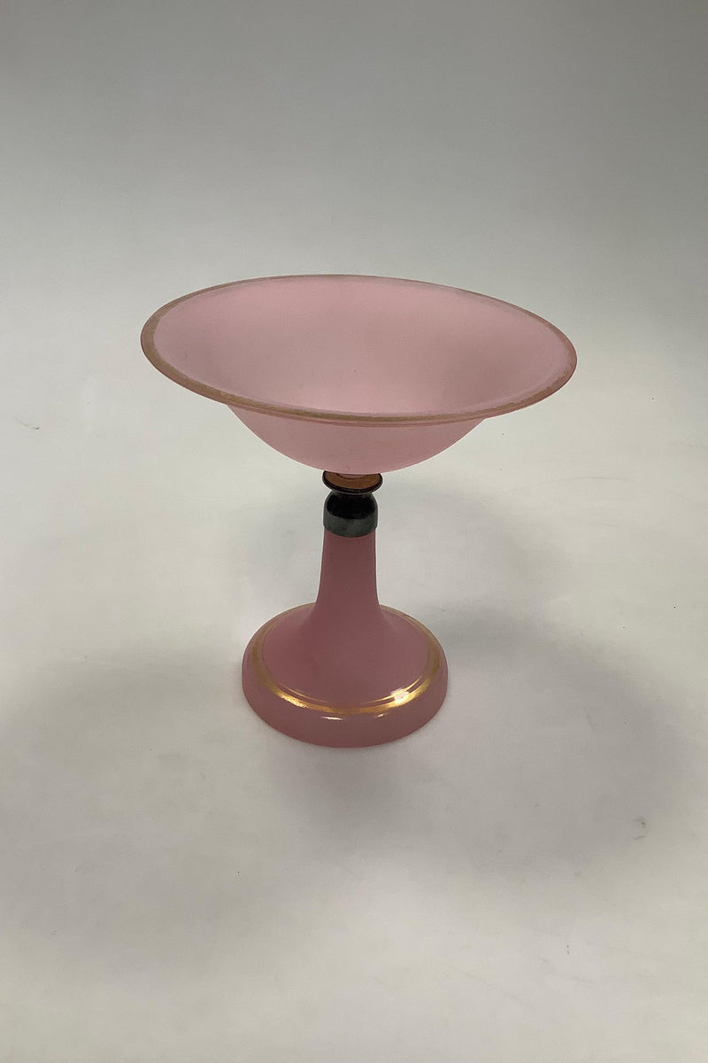 Glas opsats Kandis Skål i Pink / lyserødt Slid på guld dekoration - Danam Antik
