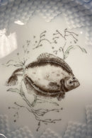 Bing og Grøndahl Blå Tone Fisketallerken Motiv 3 Rødspætte No. 716 - SKÅRET/SLIDT