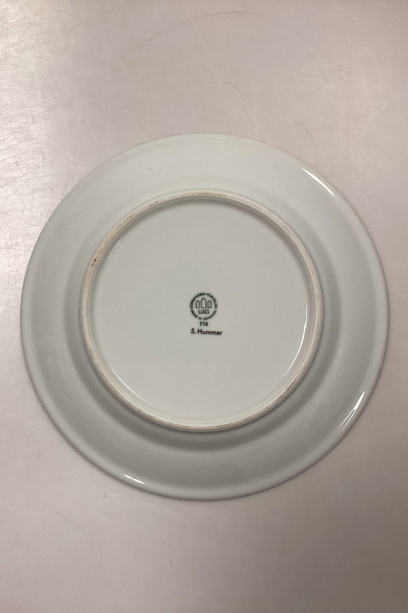 Bing og Grøndahl Blå Tone Fisketallerken Motiv 5 Hummer No. 716 - SKÅRET/SLIDT