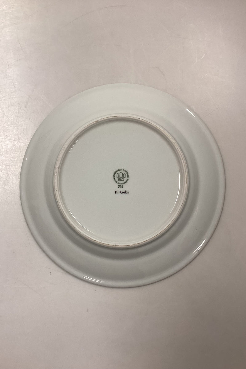 Bing og Grøndahl Blå Tone Fisketallerken Motiv 11 Krebs No. 716 - SKÅRET/SLIDT