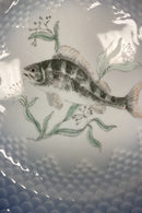 Bing og Grøndahl Blå Tone Fisketallerken Motiv 9 Aborre No. 716 - SKÅRET/SLIDT