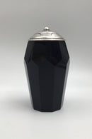 Rubinrød Art Deco Glasvase med Sølvlåg