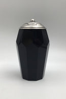 Rubinrød Art Deco Glasvase med Sølvlåg