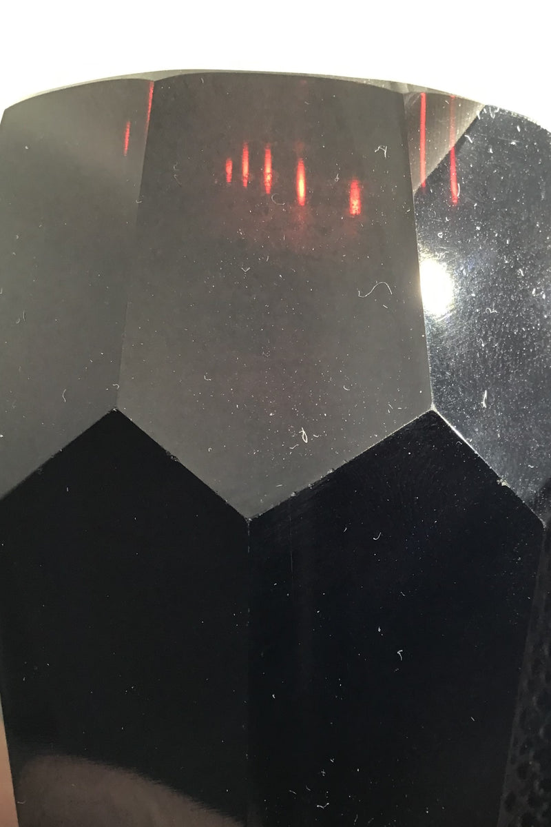 Rubinrød Art Deco Glasvase med Sølvlåg