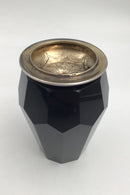 Rubinrød Art Deco Glasvase med Sølvlåg