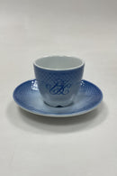 Bing og Grøndahl Blå Tone Hotel med Logo Kaffe-og underkop No. 744