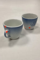 Bing og Grøndahl Blå Tone Hotel med Logo Kaffe-og underkop No. 744 - SKÅRET