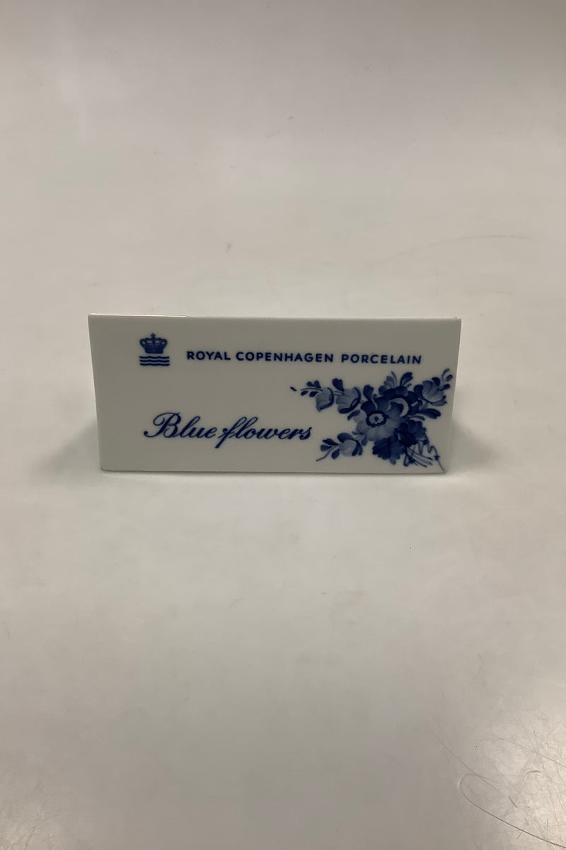 Royal Copenhagen Blaue Blume Händlerschild auf Englisch
