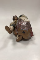 Lladro Stentøjsfigur af Pige og Dreng med Hund - Facing the Wind