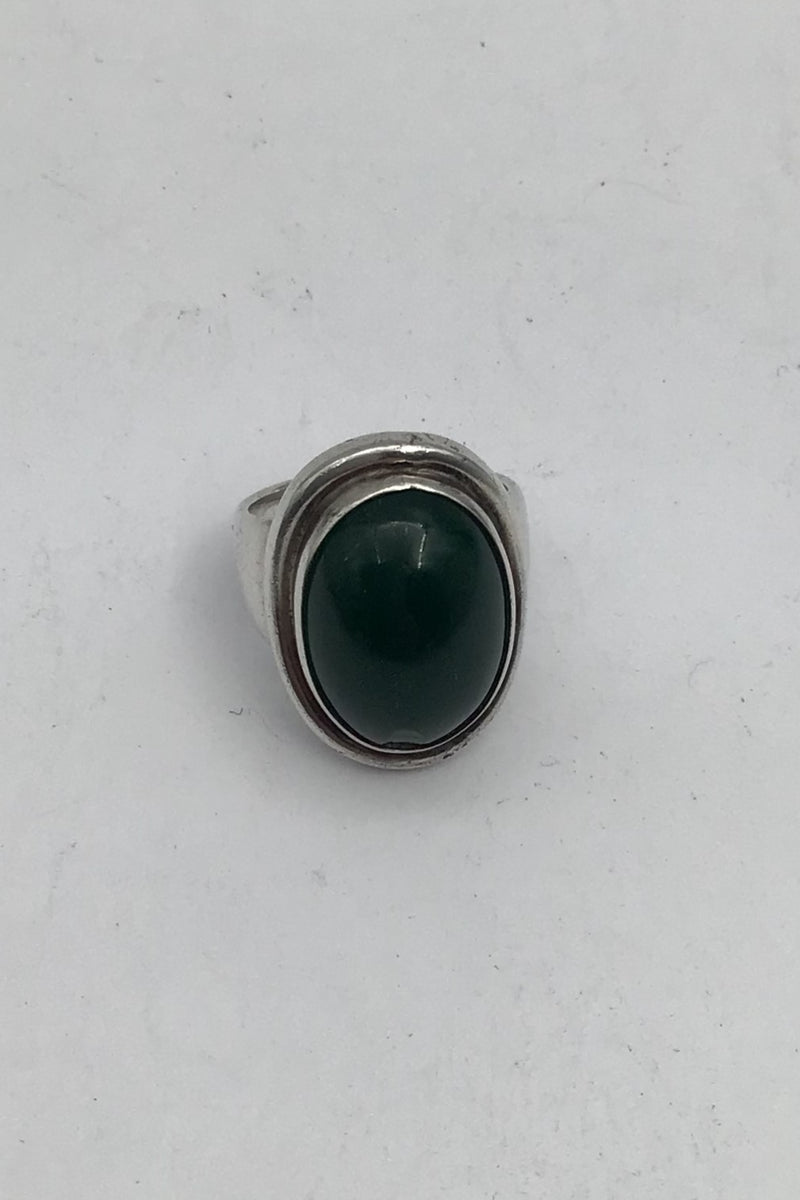 Georg Jensen Sterling Sølv Ring No 46A (Grøn Agat)