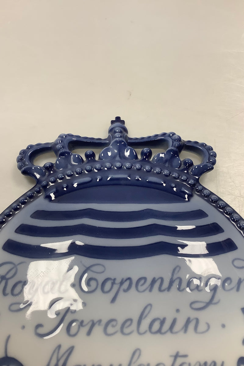 Royal Copenhagen Engelsk Forhandler Skilt med Krone, tidlig