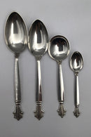 Georg Jensen Sterling Sølv Dronning Bestik sæt, 12 Personer (108 dele)