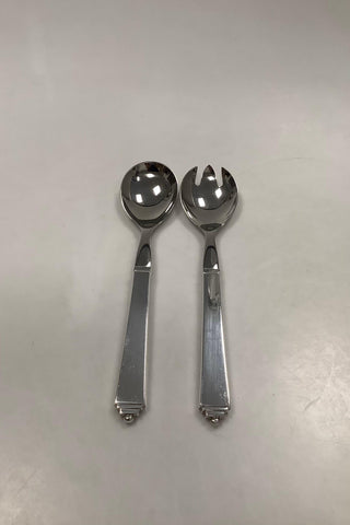 Georg Jensen Pyramid EPNS Silver Plated Salad Set